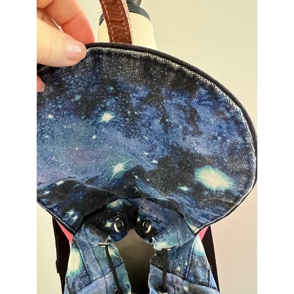 Victoria’s Secret PINK Galaxy Celestrial Blue Canvas Backpack Book Bag Weekender - Picture 7 of 15